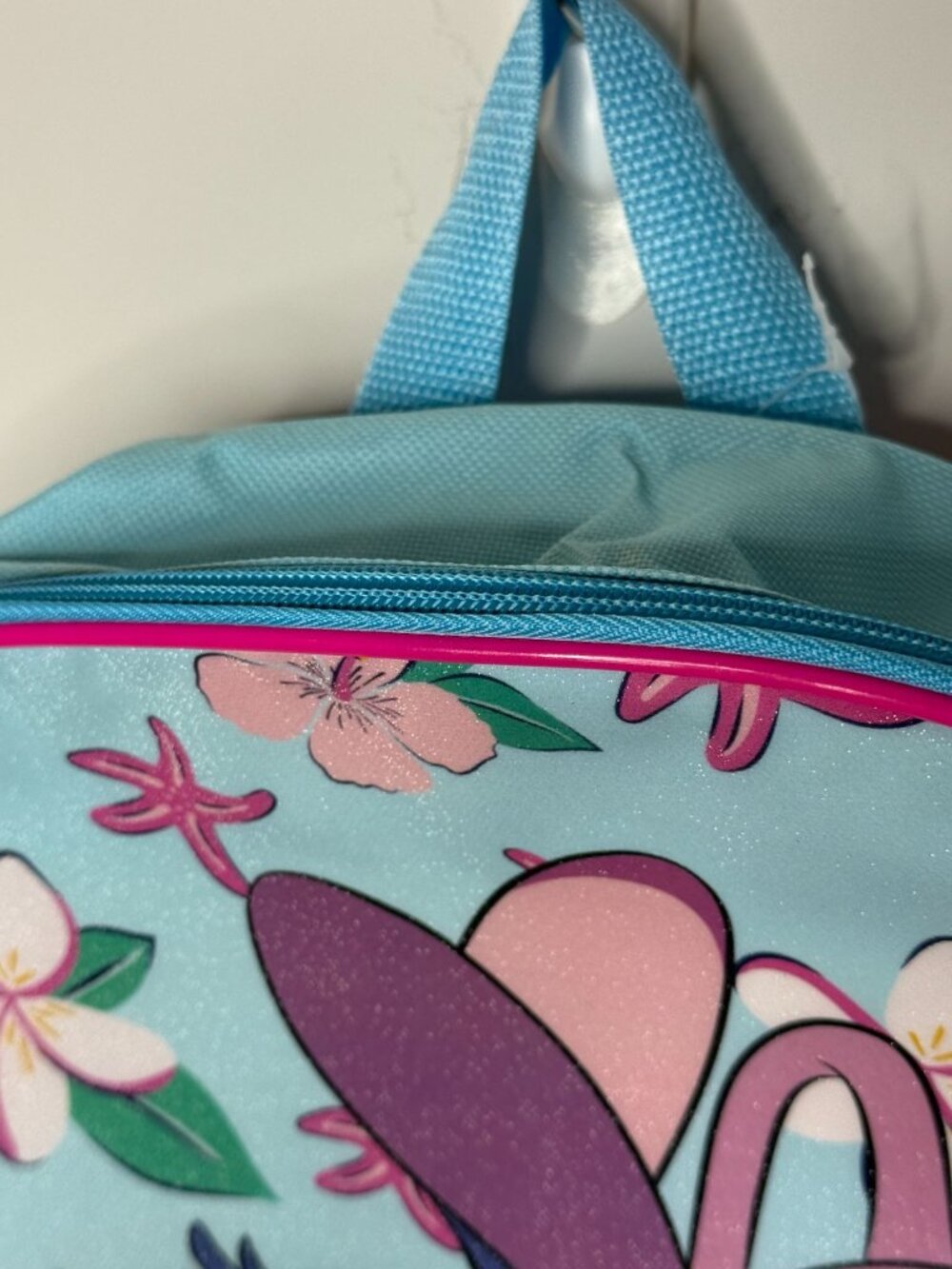 Disney Stitch Angel Kids Blue Pink Floral Backpack NWT - Picture 4 of 6